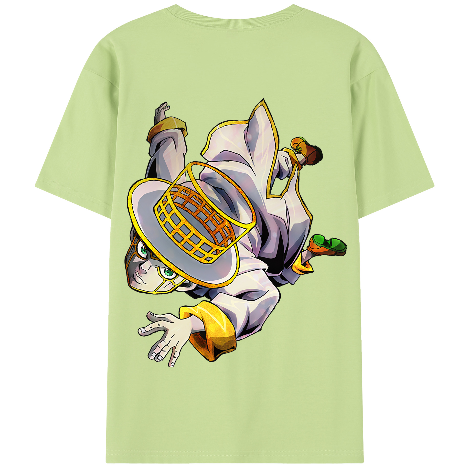 （画像用） ジョジョの奇妙な冒険 岸辺 露伴（きしべ ろはん） JoJo's Bizarre Adventure Rohan Kishibe 綿100％半袖Tシャツ（背面プリント）
